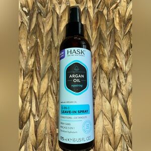 HASK Argan Oil 5-in-1 Leave-In Spray conditioning and detangling for hair repair